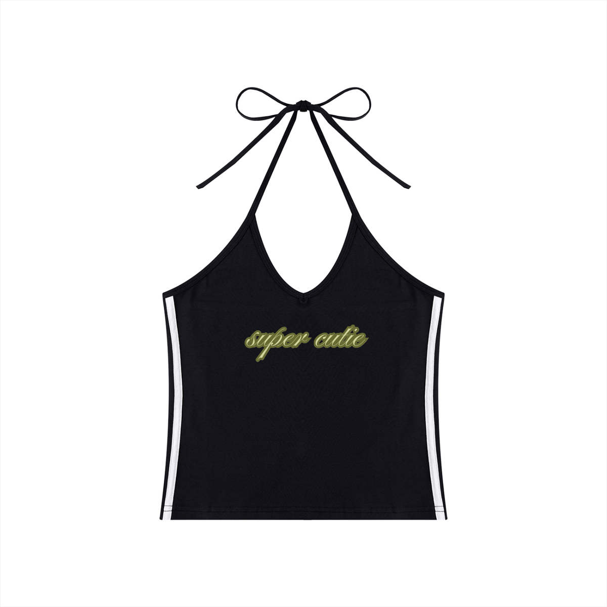 Women's Color Block Halter Crop Tank Top
