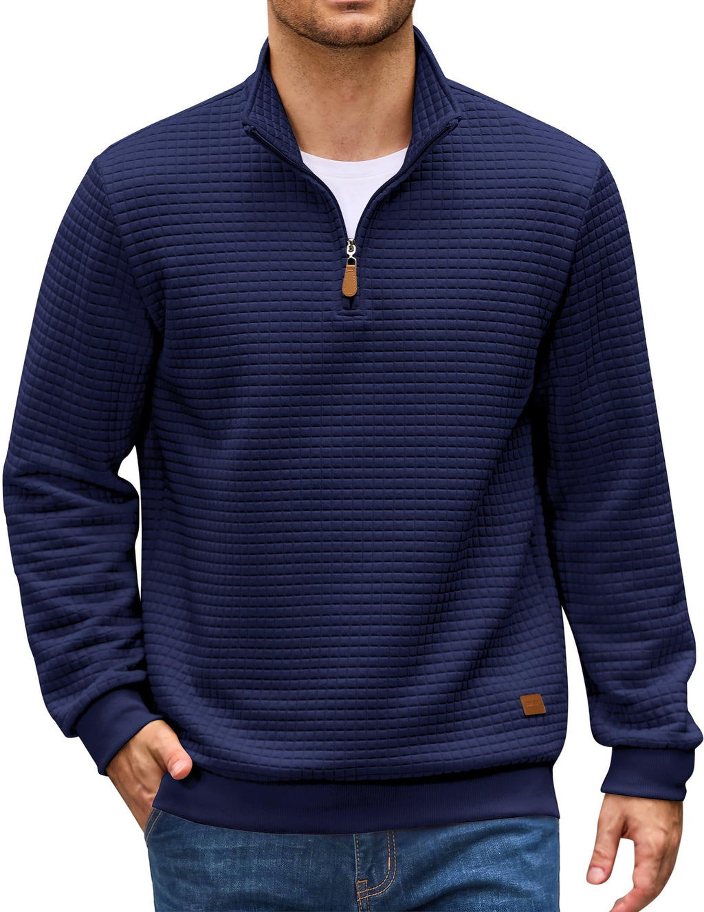 Quarter Zip Pullover Sweatshirts 1/4 Zip Long Sleeve Sweater