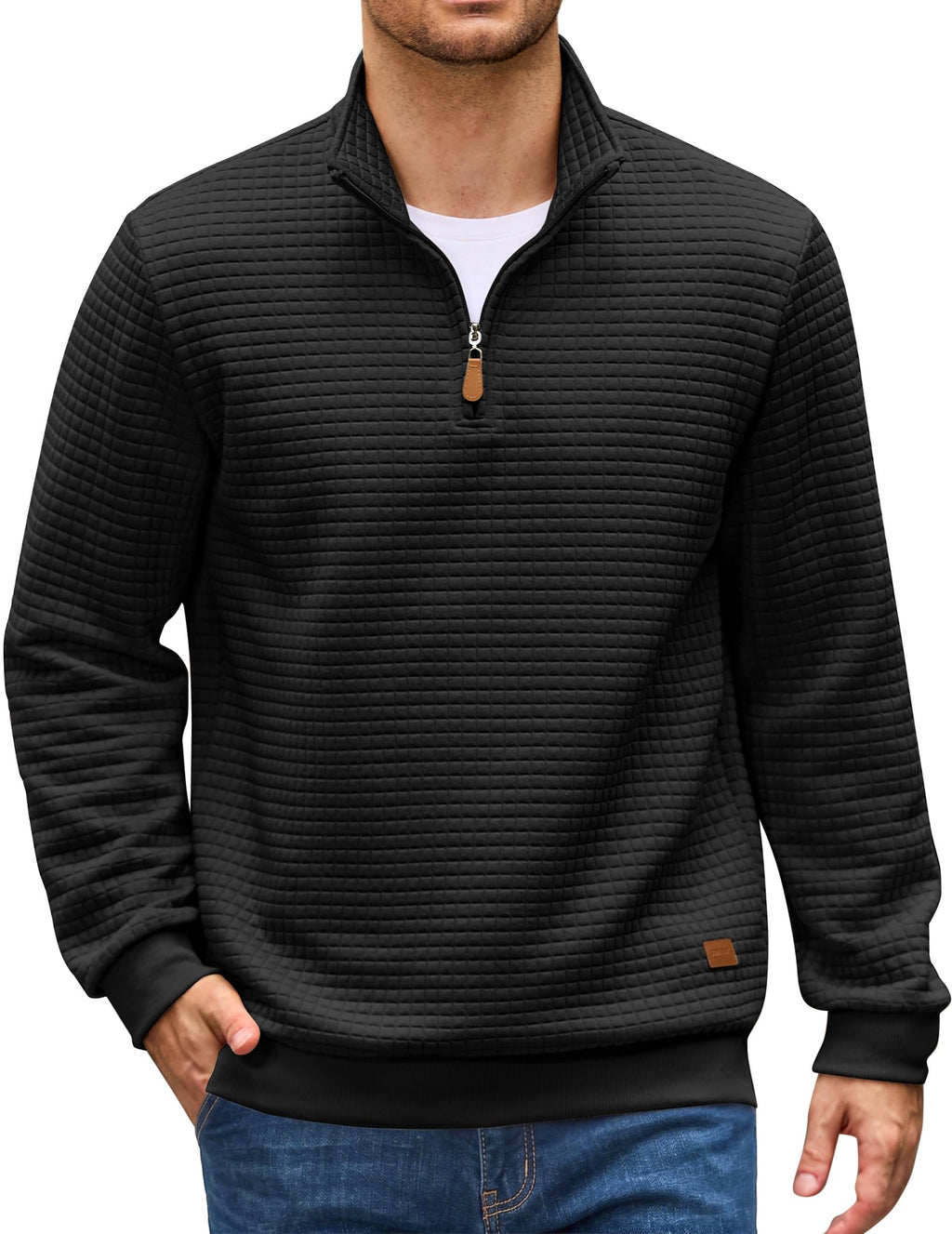 Quarter Zip Pullover Sweatshirts 1/4 Zip Long Sleeve Sweater