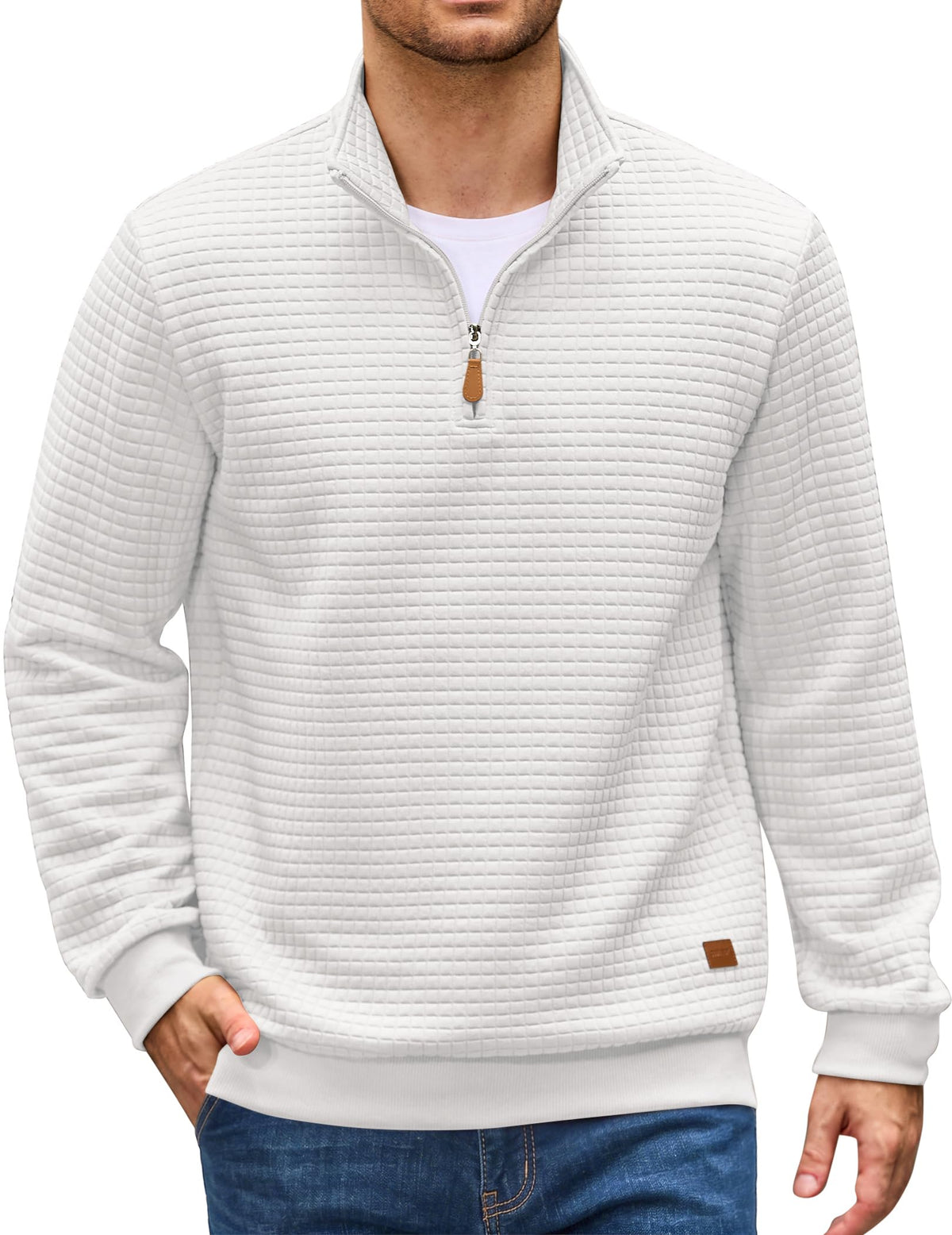 Quarter Zip Pullover Sweatshirts 1/4 Zip Long Sleeve Sweater