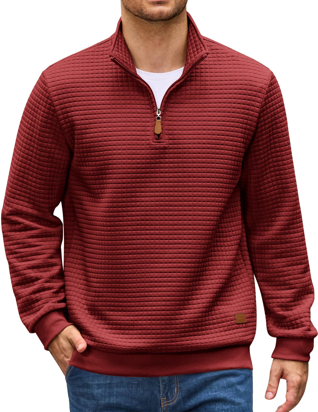 Quarter Zip Pullover Sweatshirts 1/4 Zip Long Sleeve Sweater