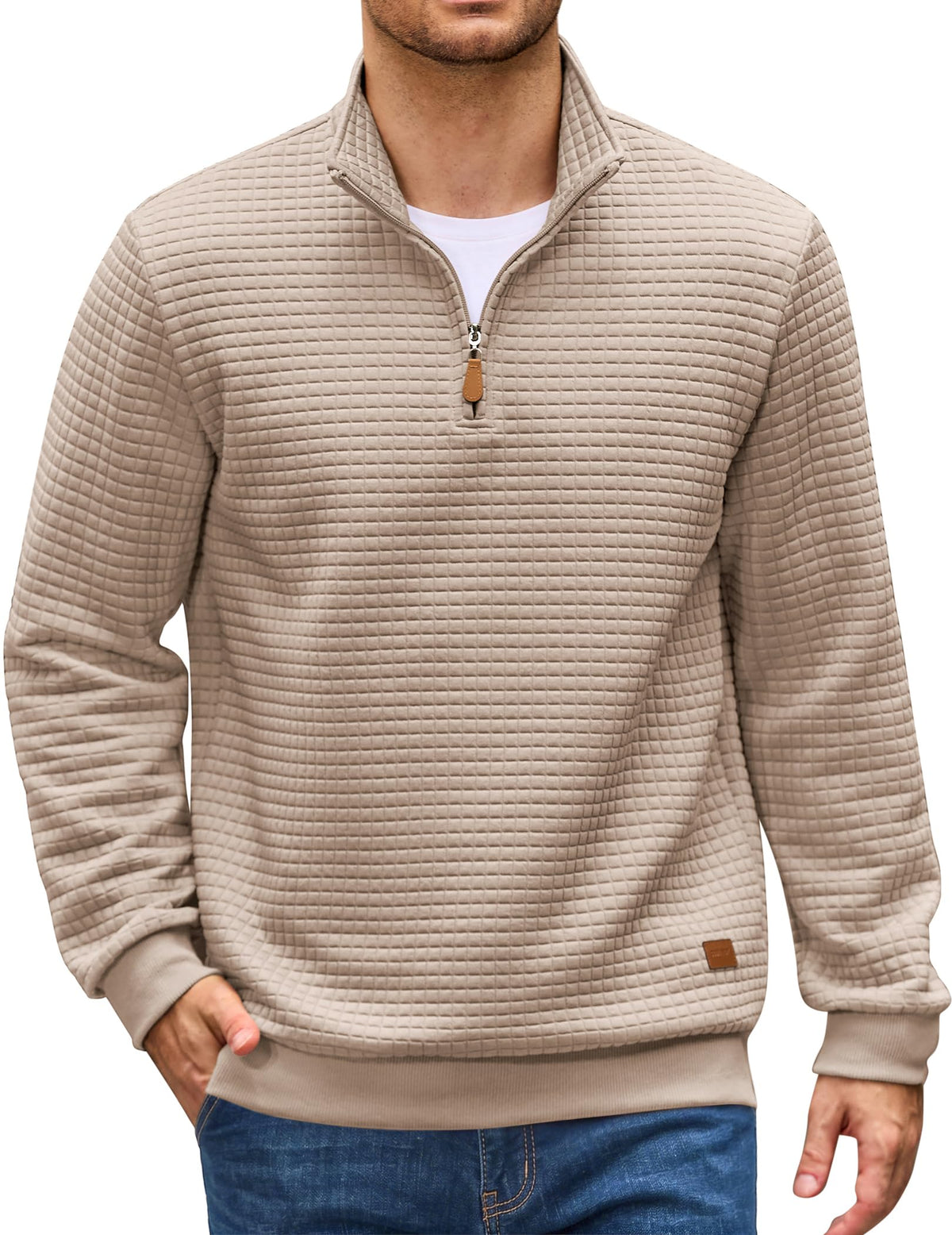 Quarter Zip Pullover Sweatshirts 1/4 Zip Long Sleeve Sweater