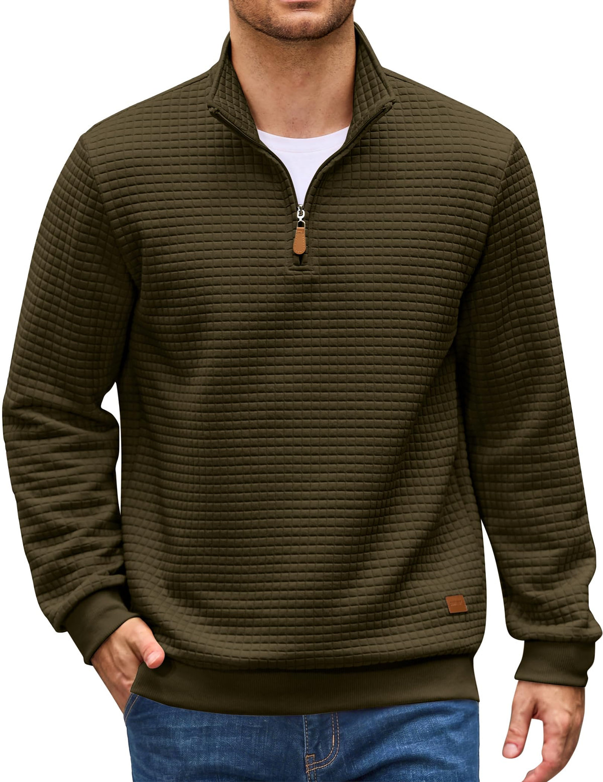 Quarter Zip Pullover Sweatshirts 1/4 Zip Long Sleeve Sweater