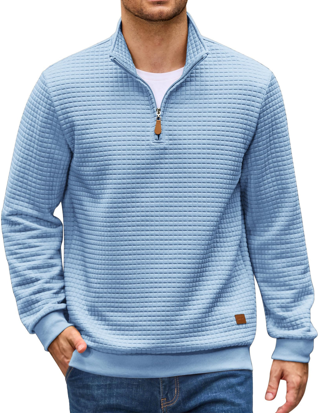 Quarter Zip Pullover Sweatshirts 1/4 Zip Long Sleeve Sweater