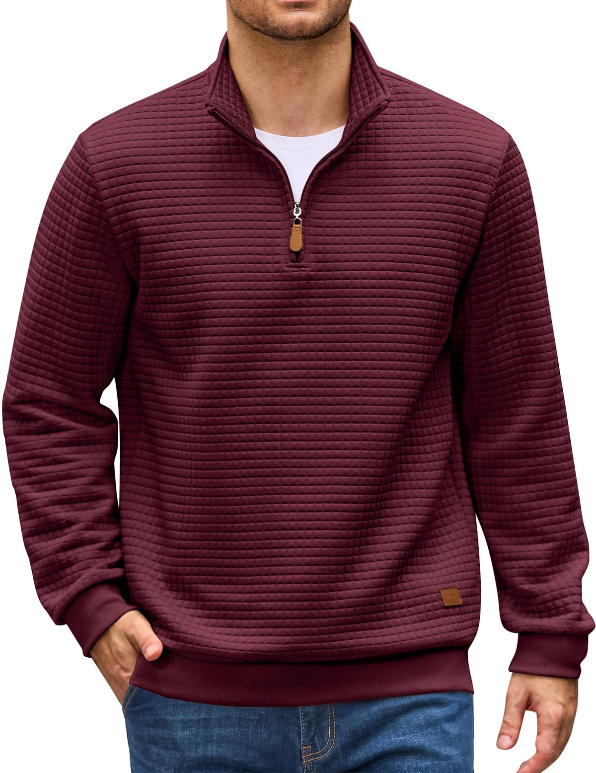 Quarter Zip Pullover Sweatshirts 1/4 Zip Long Sleeve Sweater