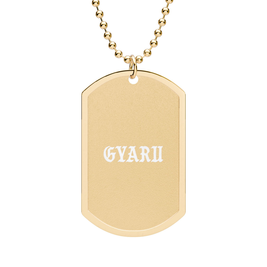 Collar con placa de identificación personalizada para perro — Placa grabada con nombre y cadena de bolas