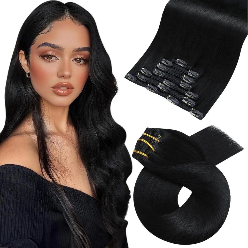 Human Hair Clip in Extension 7Pcs