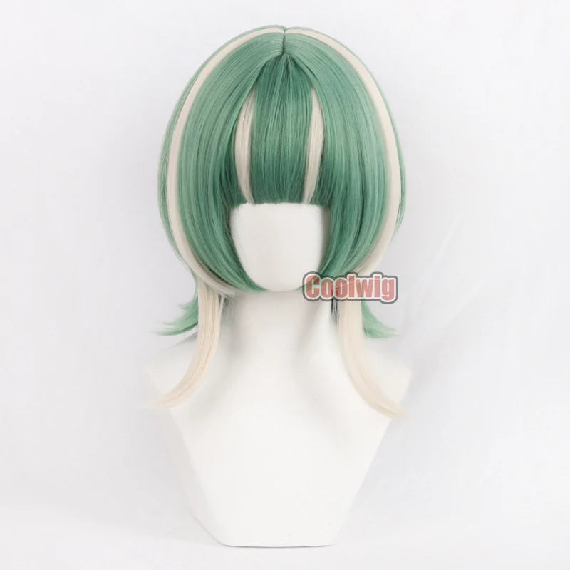 Coolwig Synthetic Hair Guita Hebby Fantasia Cosplay Wigs Gachiakuta Guita Hebby Fantasia Green Mixed Blonde Wig Heat Resistant