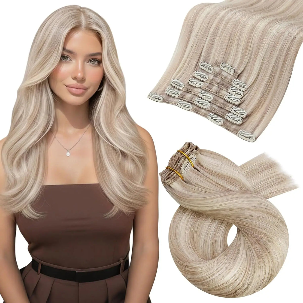 Human Hair Clip in Extension 7Pcs