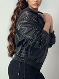 Chaqueta bomber de cuero