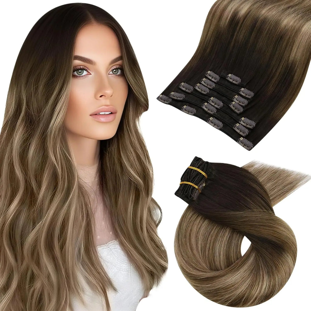 Human Hair Clip in Extension 7Pcs