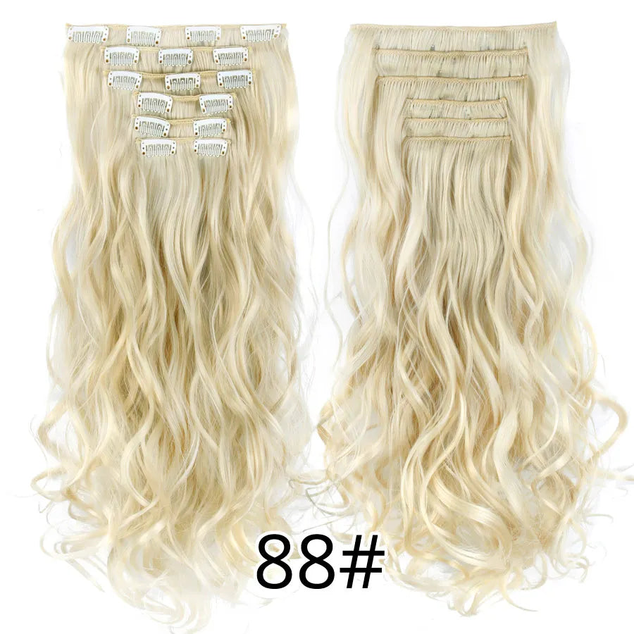 Clips In Hair Extension Long Straight Hair Pieces Clip In Hair Extension 22Inch 6Pcs/Set Synthetic Fake Hair Ppieces For Women