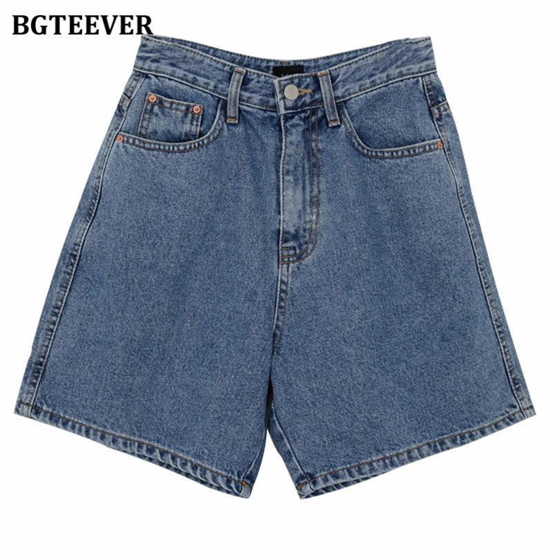High Waist Straight Jean Short