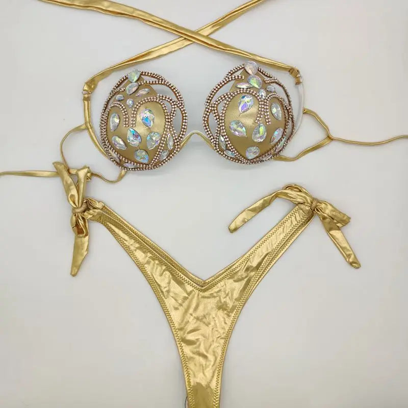 rhinestone diamond bikini