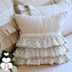 Lace Embroidery Ruffle Pillow Cover