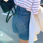 High Waist Straight Jean Short