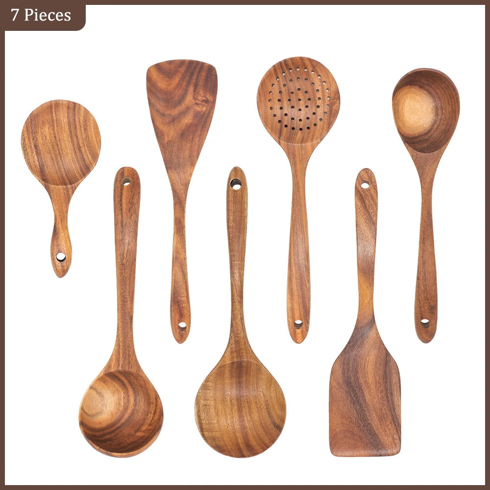 Teak Tableware Set