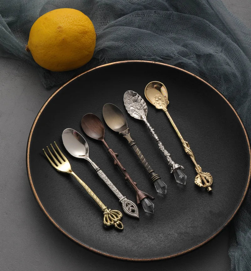 6 Sers Royal Style Metal Carved Fruit Fork