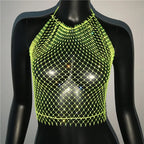 Top sin mangas liso con cuello redondo