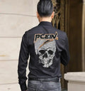 Skull Graphic Long Sleeve Casual Button-Down