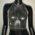 Top sin mangas liso con cuello redondo