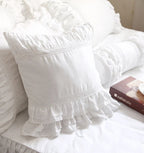 Lace Embroidery Ruffle Pillow Cover
