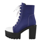Platform Lace Up Canvas Ankle Boots