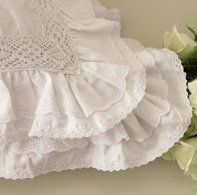 Lace Embroidery Ruffle Pillow Cover
