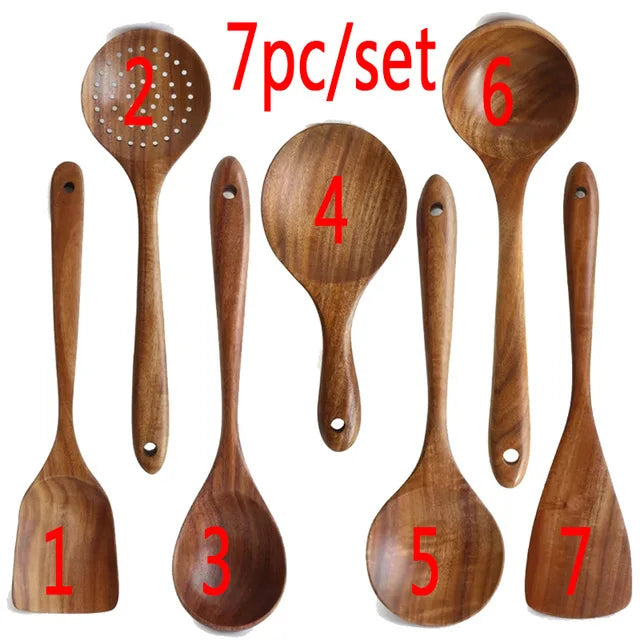 Teak Tableware Set