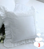 Lace Embroidery Ruffle Pillow Cover