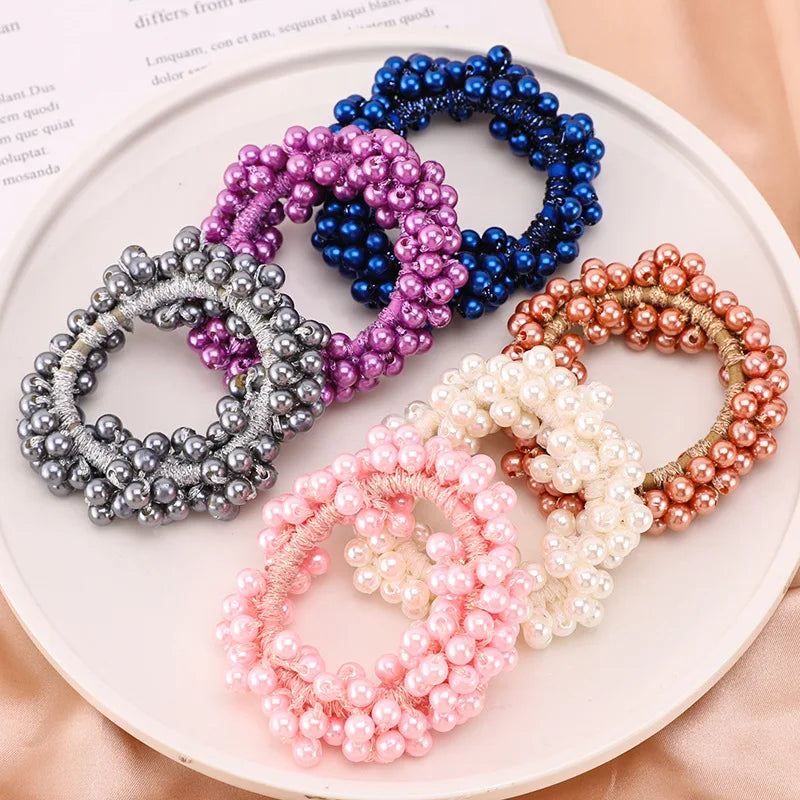 Elegant Pearl Hair Ties Beads