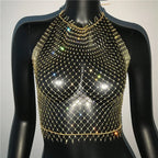 Top sin mangas liso con cuello redondo