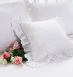 Lace Embroidery Ruffle Pillow Cover