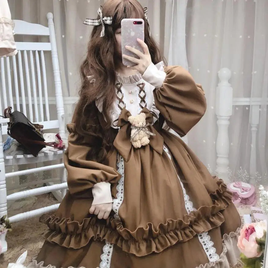 Kawaii Bow Bear Lace Dress