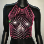 Top sin mangas liso con cuello redondo