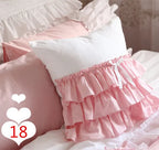 Lace Embroidery Ruffle Pillow Cover