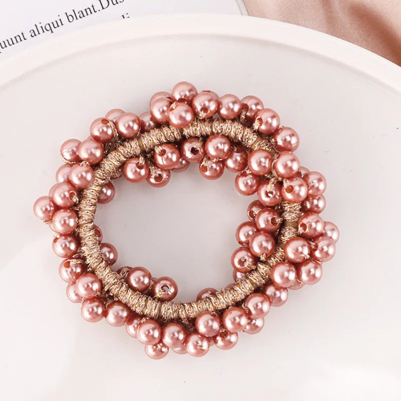 Elegant Pearl Hair Ties Beads