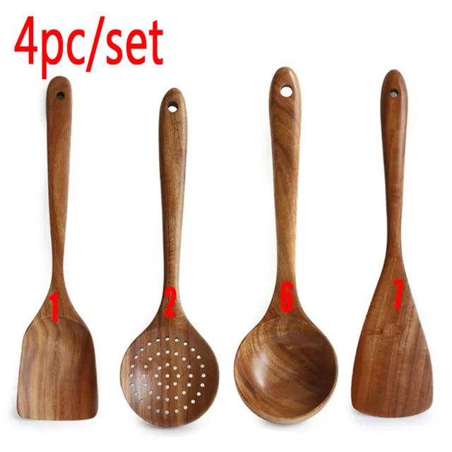 Teak Tableware Set