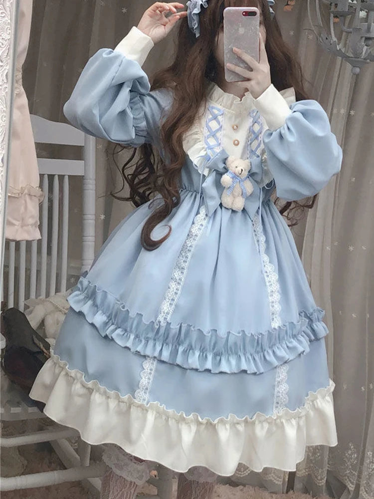 Kawaii Bow Bear Lace Dress