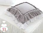 Lace Embroidery Ruffle Pillow Cover