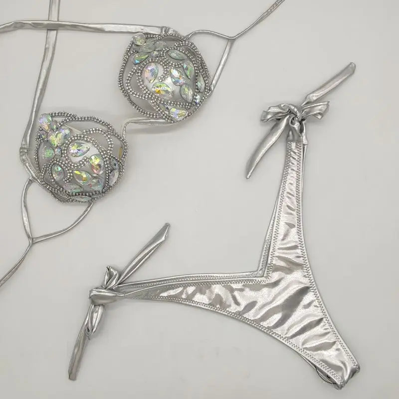 rhinestone diamond bikini