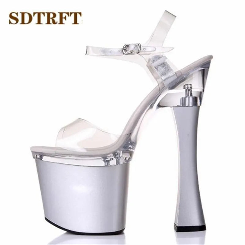 Crystal Platform Buckle Sandals
