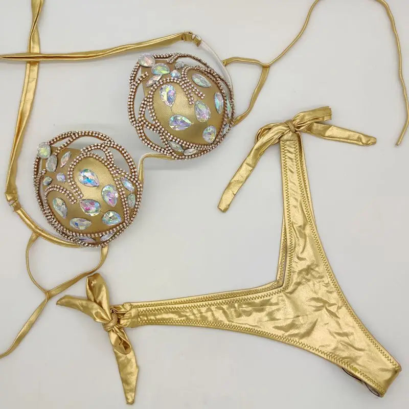 rhinestone diamond bikini