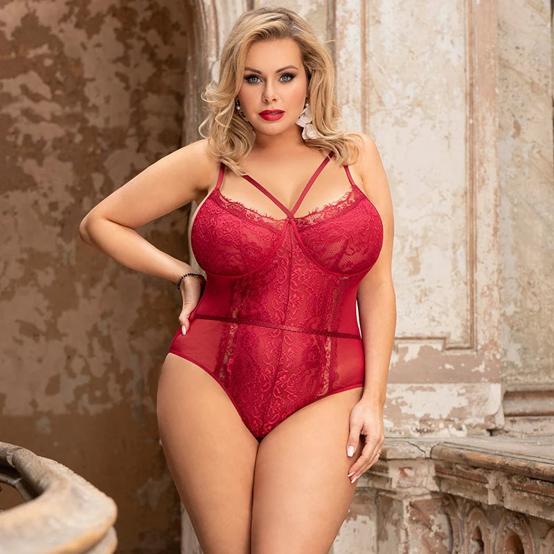 Floral Lace Bandage Bodysuit