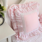 Lace Embroidery Ruffle Pillow Cover