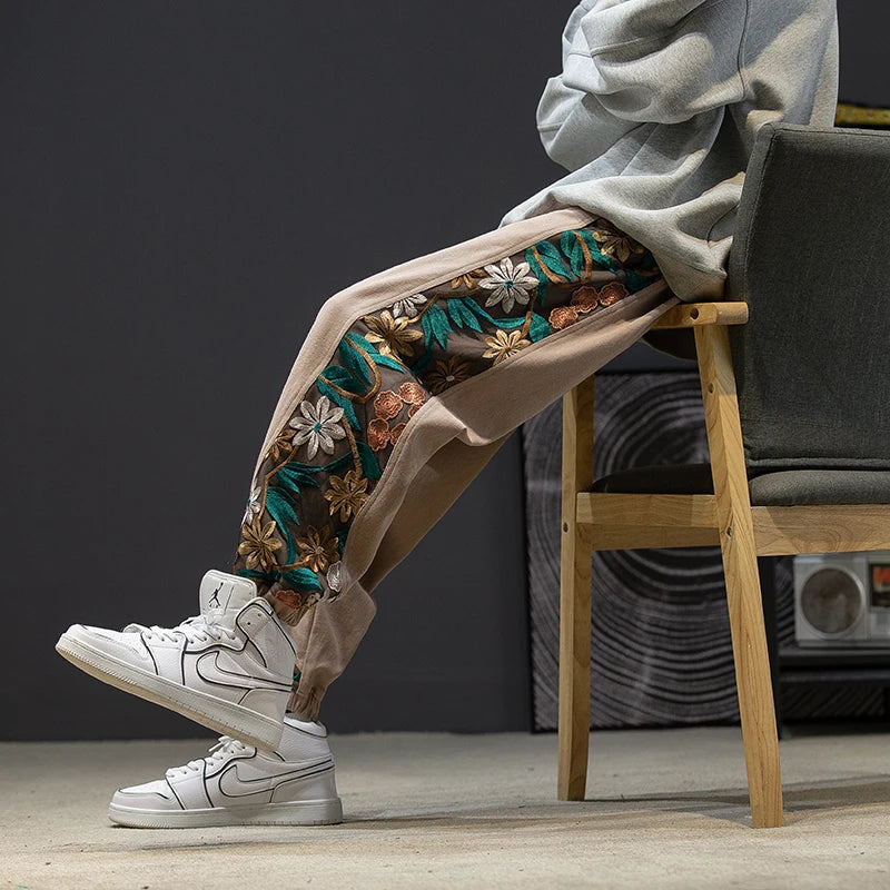 Embroidery Patchwork Harem Trousers