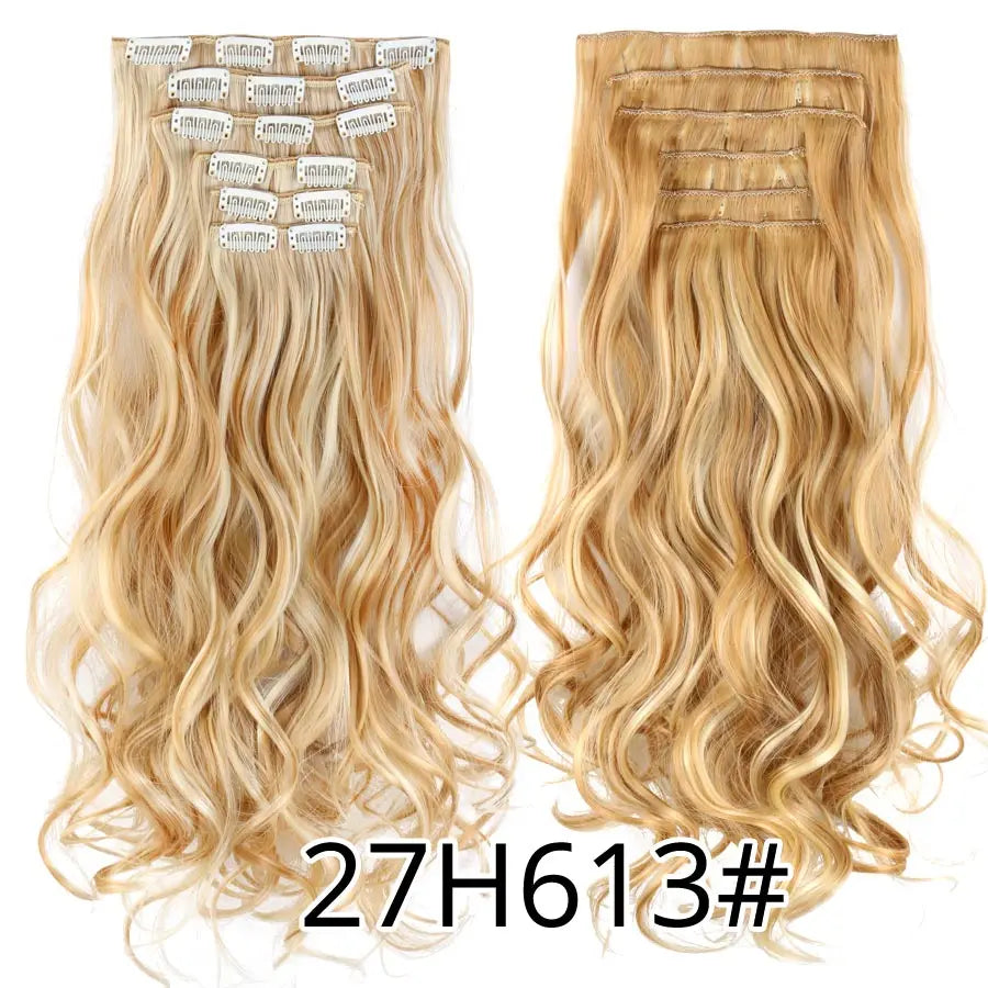 Clips In Hair Extension Long Straight Hair Pieces Clip In Hair Extension 22Inch 6Pcs/Set Synthetic Fake Hair Ppieces For Women