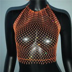 Top sin mangas liso con cuello redondo