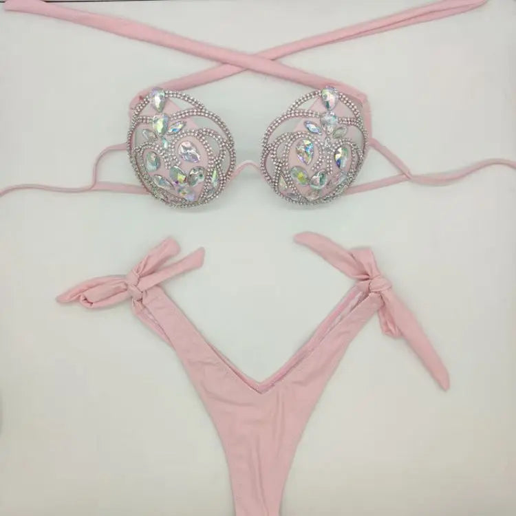 rhinestone diamond bikini