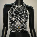 Top sin mangas liso con cuello redondo